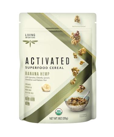 Living Intentions Organic Superfood Cereal – Banana Hemp – NonGMO – Gluten Free – Vegan – Paleo – Kosher – 9 Ounce Unit