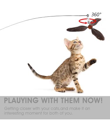 Cobee Cat Feather Propeller Wall Toys - Interactive Replacement Refills for Kittens (Black + Gray) | Fun Chaser Toy & Attachments - Buy Online on GoSupps.com