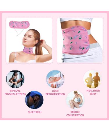 Buy SUNAI 2 Pcs Organic Castor Oil Pack Wraps for Waist & Neck - Reusable Detox for Liver Pink Cotton - Buy Online on GoSupps.com