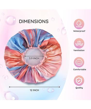 Mikimini Pink River XL Waterproof Shower Cap for Women - Oversized, Reusable & Washable - Fashionable X-Large Cap - Buy Online on GoSupps.com