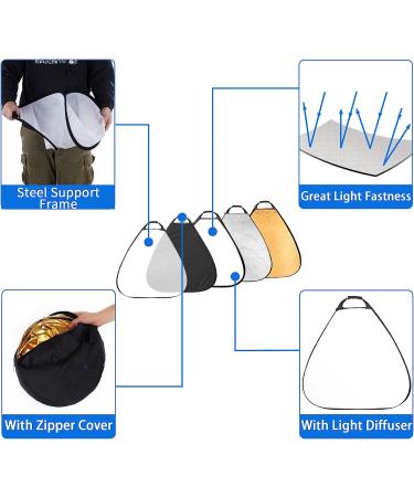 Selens 5-in-1 Triangle Reflector (32 Inch) for Photography Studio and Outdoor Lighting - Buy Online on GoSupps.com