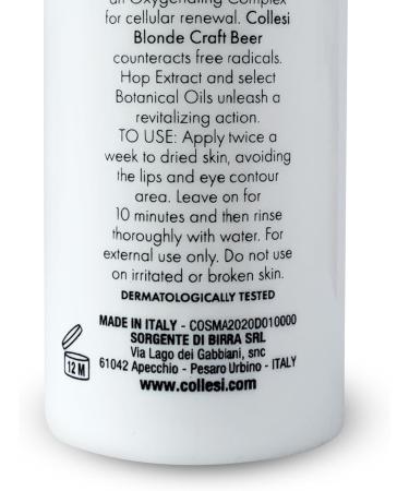 Sorgente Di Birra SRL Collesi Acid Forming Peeling Mask Enriched with Blonde Craft Beer 100 ml Removes Dead Cells and Smoothes Hop Extract and Nourishing Vegetable Oils Made in Italy - Buy Online on GoSupps.com