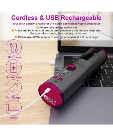 Buy Cordless Auto Curler & Portable Rotating Hair Waver - LCD Display Rechargeable Battery Travel-Friendly Curling Iron - Buy Online on GoSupps.com