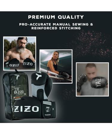 Yazizo Boxing Gloves Sparring & Muay Thai Mitts - Black/White 12oz - Buy Online on GoSupps.com