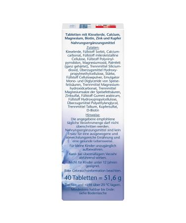 Doppelherz Silica + Biotin + Zinc - 40 Tablets for Healthy Skin & Hair - Buy Internationally - Buy Online on GoSupps.com