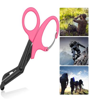 Titanium Bent Stealth Black Coated Bandage Scissors - Pink 15cm | Ideal for EMT, Nurses & Emergency Room Use - Buy Online on GoSupps.com