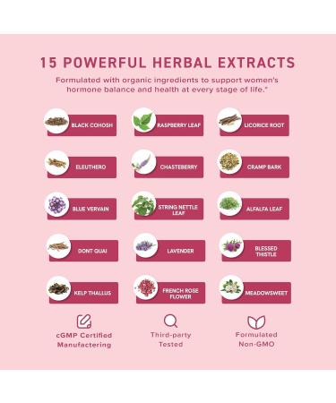 Hormone Balance Liquid Drops | Menopause & PMS Relief Tincture with Black Cohosh Stinging Nettle & Red Raspberry Leaf | Herbal Support | Vegan | 2oz - Buy Online on GoSupps.com