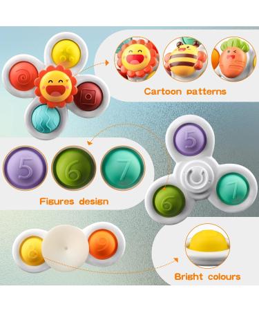 ECHOCUBE SAUCHNAPF Spinner Toys - 3 Educational Sensory Bath Toys for Toddlers | Fun Birthday Gift for Boys & Girls | Suction Cup Octopus Design - Buy Online on GoSupps.com