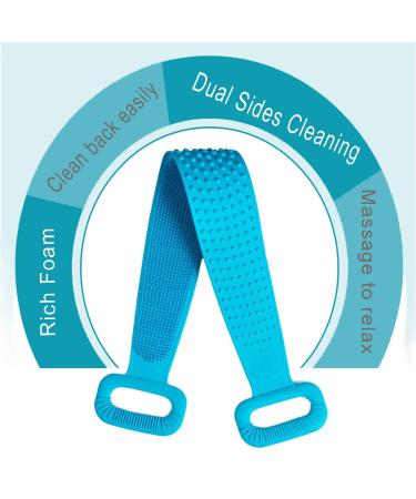 Silicone Body Scrubber for Shower - Exfoliating & Skin Friendly - Blue - Buy Online on GoSupps.com