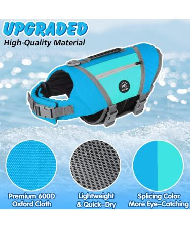 Emust Dog Life Jacket - XS Blue Stylish & Reflective with Rescue Handle - Ideal for Swimming Boating & Kayaking - Buy Online on GoSupps.com