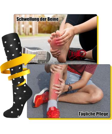 Patina Font Compression Stockings - 6 Pairs Support Socks for Men & Women | L-XL Knee-High Compression for Running & Travel - Multicolor - Buy Online on GoSupps.com