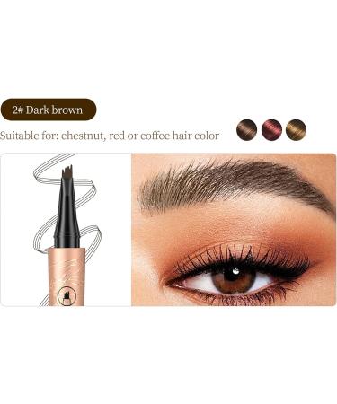 Eyebrow Pencil 4-Point Fork Tip Waterproof Eyebrow Pencil Smudgeproof Eyebrow Pencil Long Lasting Natural (2) - Buy Online on GoSupps.com