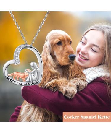 925 Sterling Silver Dog Chain Necklace with Crystals | Chenghong Dog Jewelry for Dog Lovers & Cocker Spaniel Gifts - Buy Online on GoSupps.com