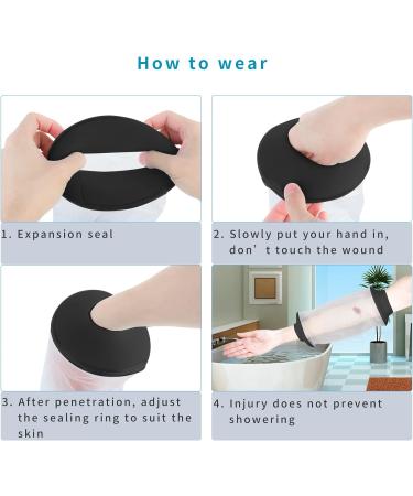 SUPERNIGHT Waterproof Cast Cover for Upper Arm - Adult Reusable Watertight PICC Line Sleeve Protector - Black - Buy Online on GoSupps.com