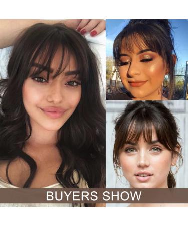 Real Human Hair Clip-in Wispy Bangs with Temples - Brown/Black | Air Bangs Hairpiece for Women - Buy Online on GoSupps.com