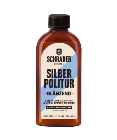 Schrader silver polish glossy - silver care for polishing as a silver cleaner to remove contact points - polishing agents with carnauba wax - 250 ml - made in Germany