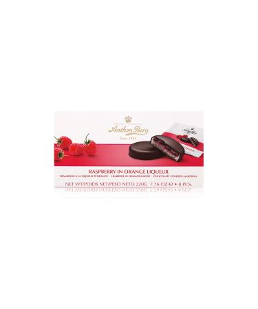 Anthon Berg Fruit in Marzipan "Raspberry in Orange Liqueur" 220 g Raspberry 220 g (pack of 6)