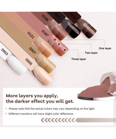 Aubss Fall Color Dip Powder Nail Kit - 8 Brown Dipping Powder Set for DIY Manicure - Buy Online on GoSupps.com