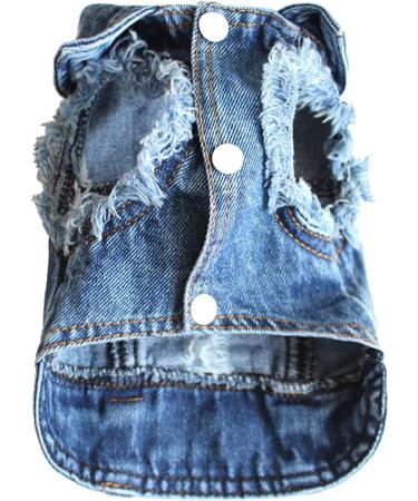 Stylish Denim Jacket Vest for Small & Medium Dogs - Fashionable Pet Clothing | Trendy Cat & Dog Gear - Buy Online on GoSupps.com