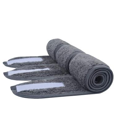 Kinhwa cosmetics headband terry cosmetics microfiber hair band hair protection tape with Velcro fastener for cosmetic treatments hair protection for make -up sport yoga washable 3 pieces dark gray dark gray 1 piece (3 pack) - Buy Online on GoSupps.com