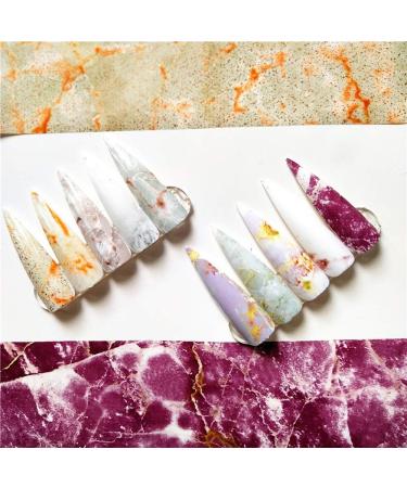 Marble Nail Foil Transfer Sticker - 10 Rolls Colorful Marble Stone Nail Art Foils for Women & Girls - Buy Online on GoSupps.com