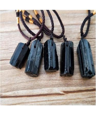 Minerals Stones Natural Crystal Black Tourmaline Stone Pendant Necklace Fashion Jewelry Crystal Stones Decoration ERTEYIN - Buy Online on GoSupps.com