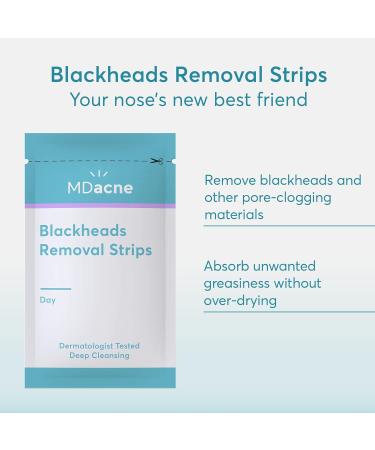 MDacne Blackhead Remover Nose Strips - 3 Month Supply for Sensitive Acne-Prone Skin Deep Pore Cleansing & Oil-Free Moisturizer - Buy Online on GoSupps.com