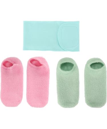 Qukaim Gel Spa Socks Moisturizing Gel Socks and Neck Wrap Set Skin Smoothing and Firming Spa Gel Nourishing Repair 2 Pairs Socks and 1 Neck Wrap - Buy Online on GoSupps.com