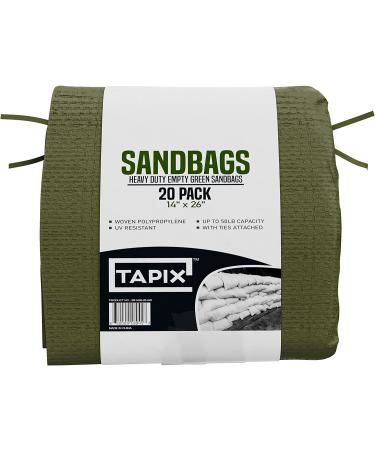 Empty Military Green Sandbags with Ties | 14x26 Woven Polypropylene | Hurricane & Flood Protection | Available in Various Bundles - Buy Online on GoSupps.com