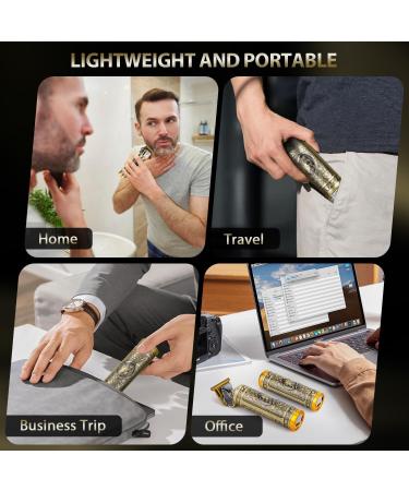 3 in 1 Mini Hair Clippers & Nose Trimmer Set for Men - Cordless & Rechargeable - Zero Gapped T Blade - Gold - Perfect for Barbers and Home Use - Buy Online on GoSupps.com