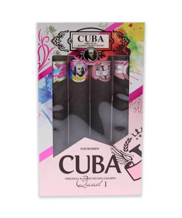 Cuba Cuba Quad I Women 4 Pc Gift Set 1.17oz Cuba Heartbreak EDP Spray 1.17oz Cuba La Vida EDP Spray 1.17oz Cuba Victory EDP Spray 1.17 - Buy Online on GoSupps.com