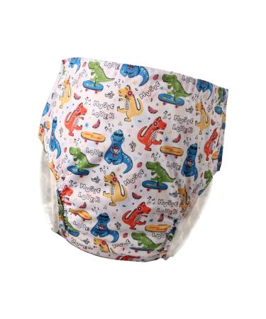 Amagogo cloth diaper for adults washable diaper coating adjustable buckle laterally reusable soft material fast drying dinosaur XXL