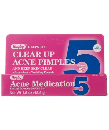 Benzoyl Peroxide 5% Generic for Oxy Balance Acne Medication Gel for Treatment and Prevention of Acne Pimples Acne Blemishes Blackheads or Whitehead 1.5 Ounce (Pack of 2)