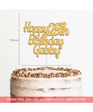 Personalised Acrylic Birthday Cake Topper by KreateSquare - Custom Name & Age | Custom Colour Cake Decoration (Gold) - Buy Online on GoSupps.com