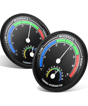Generic 2 packs 2 in 1 thermometer Hygrometer Terrarium no battery required temperature and moisture monitor in the terrarium tank
