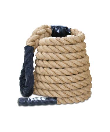 Perantlb Outdoor Climbing Rope for Fitness and Strength Training, Workout Gym Climbing Rope, 1.5'' in Diameter, Length Available: 8,10, 15, 20, 25, 30,40, 50 Feet 15 ft Without Hook