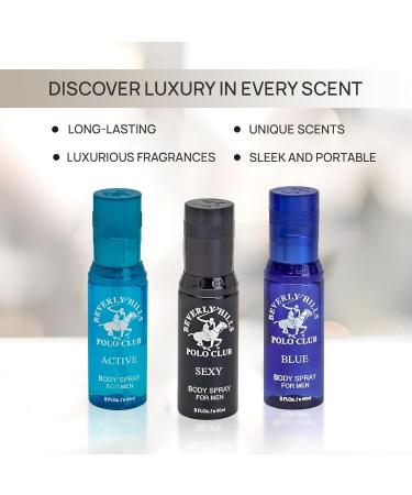 Beverly Hills Polo Club Men's Body Spray Collection Gift Set Featuring Luxury Designer Cologne Scents for Long Lasting Freshness BHPC 3 oz 3 Count (Silver) - Buy Online on GoSupps.com