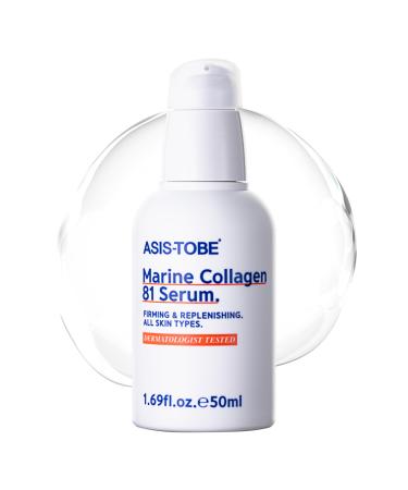 ASIS-TOBE Marine Collagen 81 Serum - Skin Firming and Radiance - Korean Hydrating Face Serum with 81% Low Molecular Hydrolyzed Collagen, Hyaluronic Acid and Niacinamide, 1.69 Fl Oz