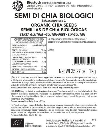 Probios Chia seeds 1kg organic - Buy Online on GoSupps.com