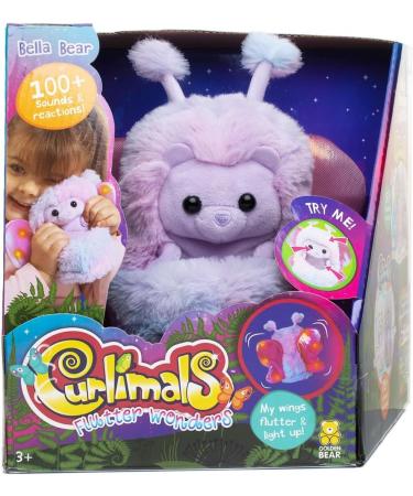 Curlimals Flutter Wonders Bella Bear Teddy Bear Interactive Cute Plush Butterfly with 100+ Sounds Movements & Lights. Age 3+