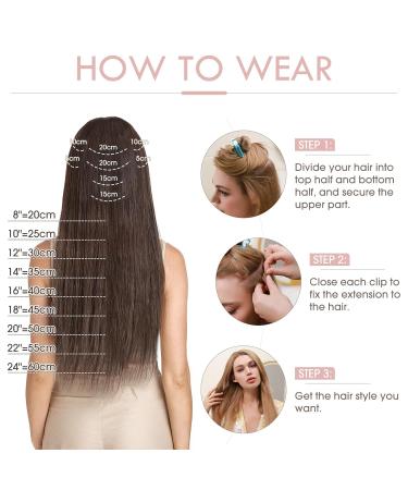 Silk-Co Clip-In Extensions | Real Remy Hair Brown 8 Tresses 18 Clips 80g - Light Brown 33cm - Buy Online on GoSupps.com