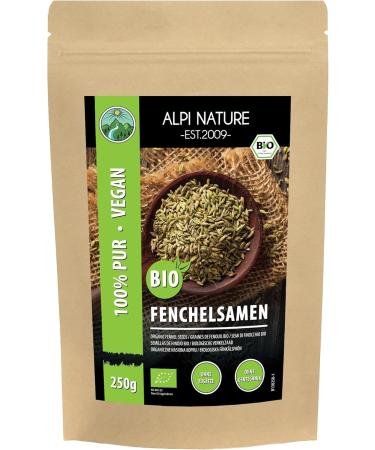 Organic Whole Fennel Seeds (250g) Certified Organic Raw Fennel Quality Gluten Free Lactose Free Lab Tested Vegan - Buy Online on GoSupps.com