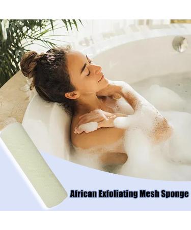 Ruoptree African Net Sponge African Mesh Cloth Net Scrubber Bath Towel - Elastic Bath Sponges Dead Skin Removal for Women & Men Daily Use White - Buy Online on GoSupps.com