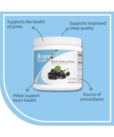 BRONX Black Cherry Extract | 300 Capsules | Source of Antioxidants | Bulk Supplement - Buy Online on GoSupps.com
