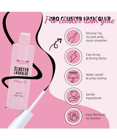 Waterproof Lash Glue for Lash Clusters - Strong Hold Fast Drying Latex-Free (7ml Black) | Perfect for Beginners - Buy Online on GoSupps.com