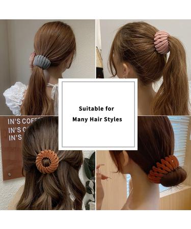 Buy 7pcs Lazy Bird's Nest Hair Clips | Expandable Bun Maker & Velvet Hair Accessories for Women & Girls - International Shipping Available - Buy Online on GoSupps.com