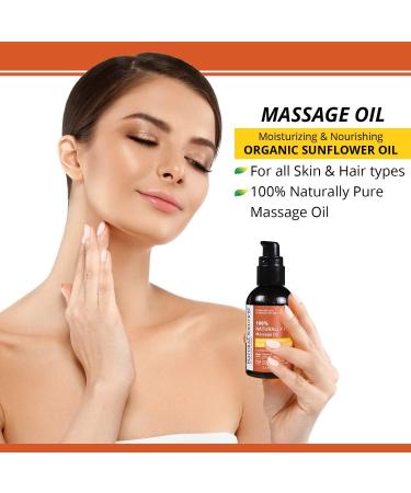 Natural Solution 100% Naturally Pure Massage Oil for Aromatherapy Relaxing Massage Organic Sunflower Oil Jojoba Oil & Olive Oil Hair & Skin Care Benefits Moisturizing & Nourishing - 3.4 oz - Buy Online on GoSupps.com