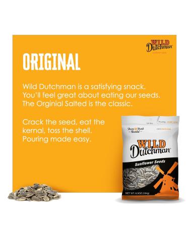 Wild Dutchman Roasted Sunflower Seeds - Salted Original Flavor 13 oz Resealable Bag | Ultimate Freshness & Easy Pour Snack - International Shipping Available - Buy Online on GoSupps.com