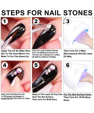 15ml Rhinestone Gel Adhesive with No Wipe Formula + 3 Brushes - Clear Resin for Nail Art & Jewelry Decoration - Buy Online on GoSupps.com