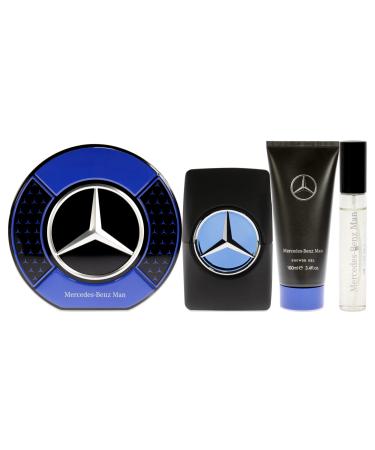 Mercedes-Benz Man Gift Set - Includes EDT Sprays and Shower Gel - Aromatic Woody Fruity Fragrance Body Wash - Cologne for Men for Everyday Wear - 3 pc